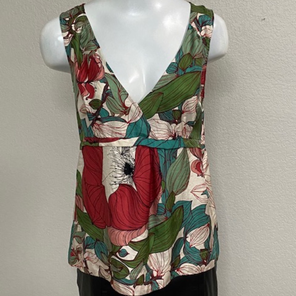 Farhi Silk Floral Top Size 6